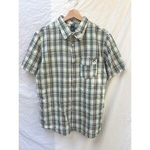 Oakley Mens Plaid Button Down Short Sleeve Casual Shirt Medium